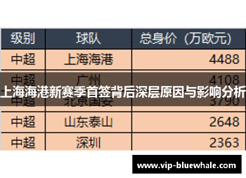 上海海港新赛季首签背后深层原因与影响分析